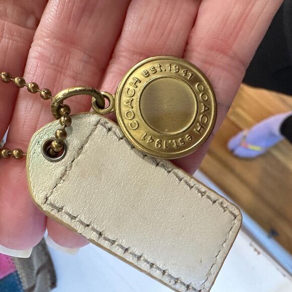 Coach Signature Multi-Color Leather Canvas Bag #10859 Clip Close Handle - Picture 13 of 14